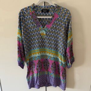 Tolani Women's Multicolor Silk Tunic Dress S